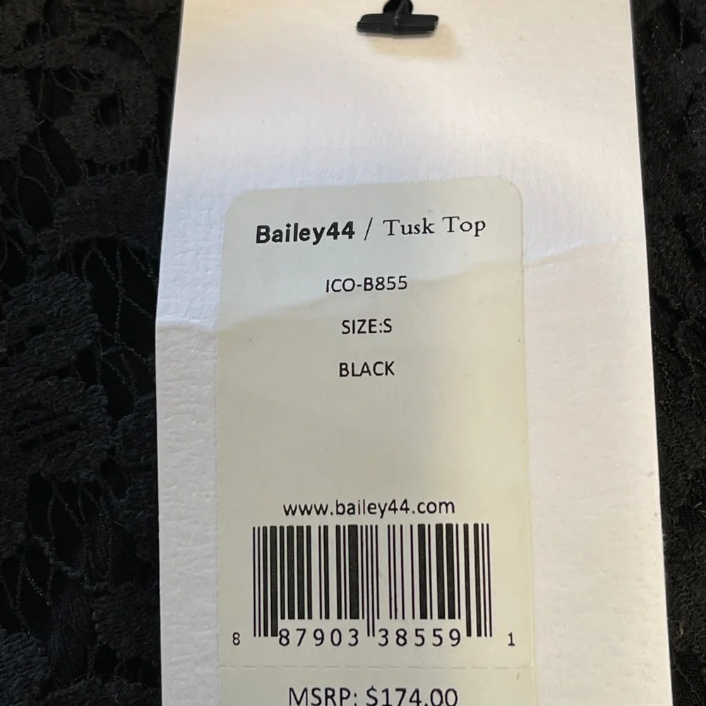 Bailey 44 Top Off Shoulder Black Lace Bell Sleeve Blouse Size Small - Picture 8 of 9
